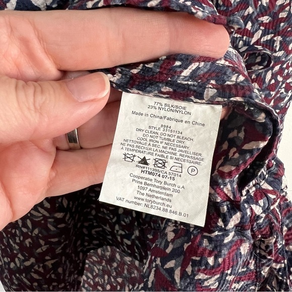 Tory Burch Cloque Drop Waist Silk Blend Tunic Top - Picture 14 of 14